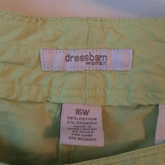 Dress Barn Shorts. Lime Green. Size 16W - Picture 2 of 5